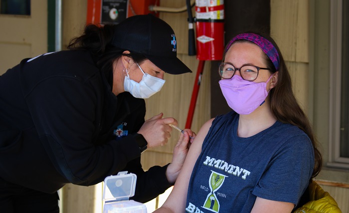 Holden staff member receives a COVID-19 vaccination