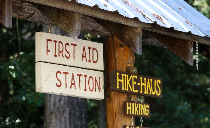 First Aid Station sign