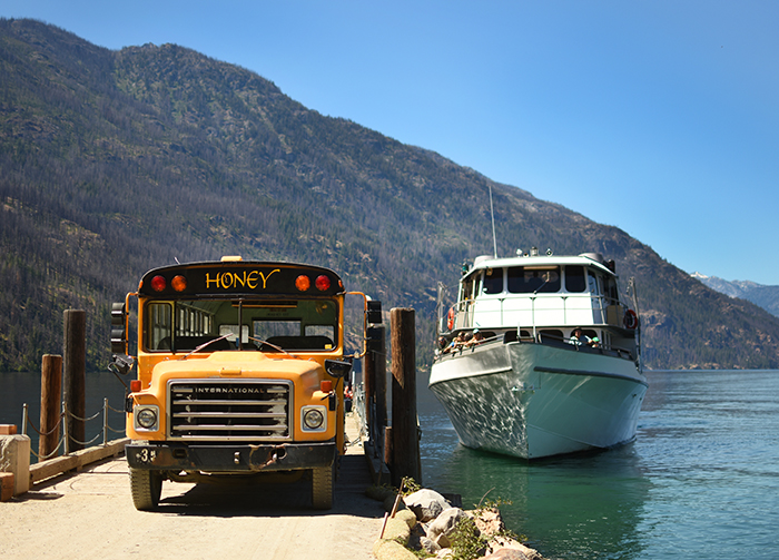 Lady of the Lake Boat and Holden Village Bus at Lucerne